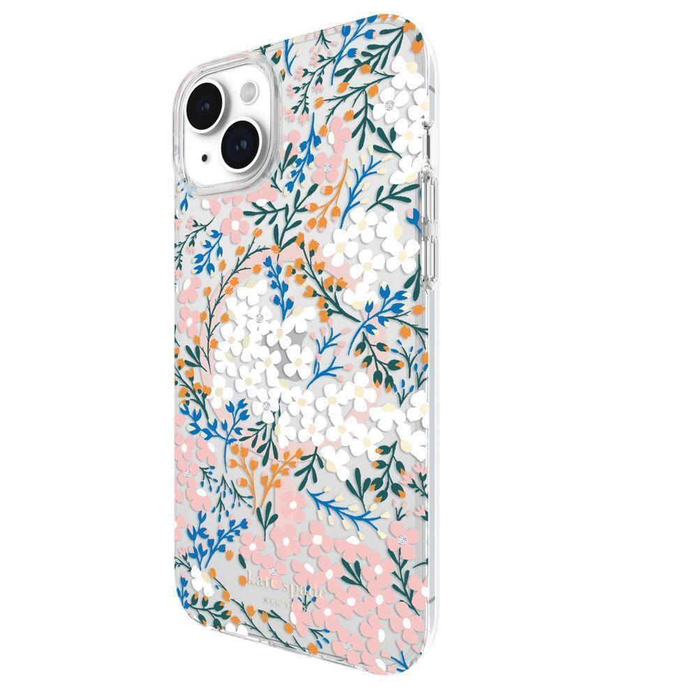 Kate Spade New York iPhone 14/15 Plus Protective Hardshell, Multi Floral/Rose/Pacific Green/Cle