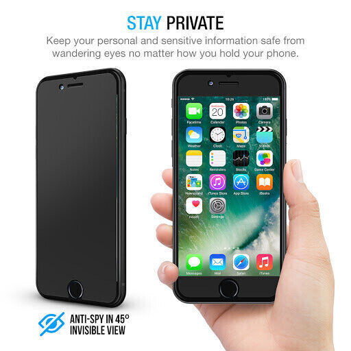 Devia iPhone 7 Screen Protector, MAX Privacy Tempered Glass Black