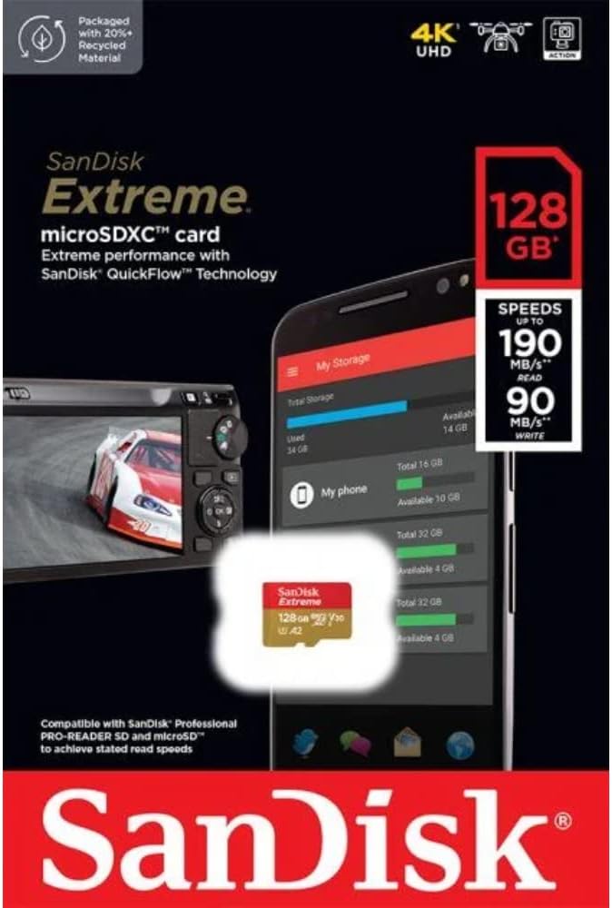 Sandisk Extreme MicroSDXC USH Card, 128GB