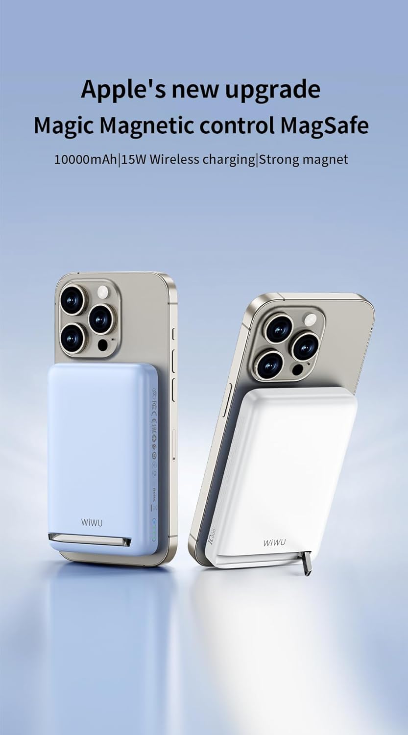 WiWU P043 Qi2 Magnetic Power Bank 10000mAh, White