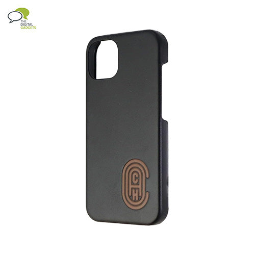 Coach iPhone 13 Leather Slim Wrap, Retro C Sports Logo Black/Saddle