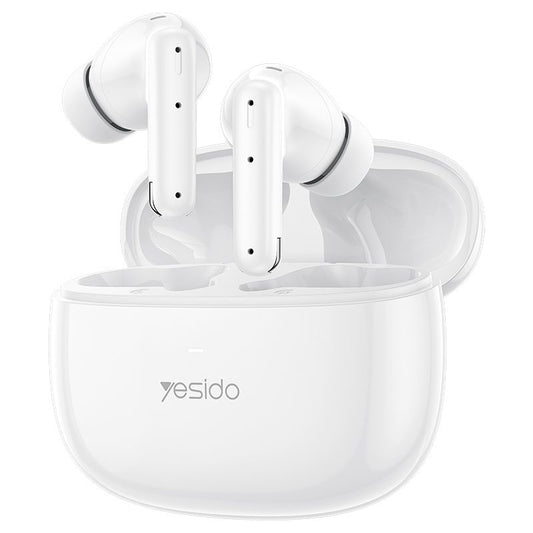 Yesido TWS28 True Dual Microphones Noise Cancellation Earbuds, White (New)