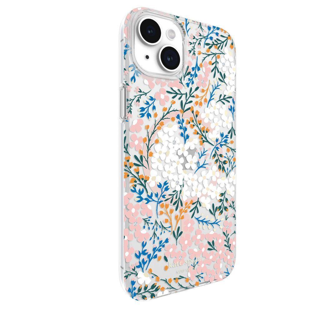 Kate Spade New York iPhone 14/15 Plus Protective Hardshell, Multi Floral/Rose/Pacific Green/Cle