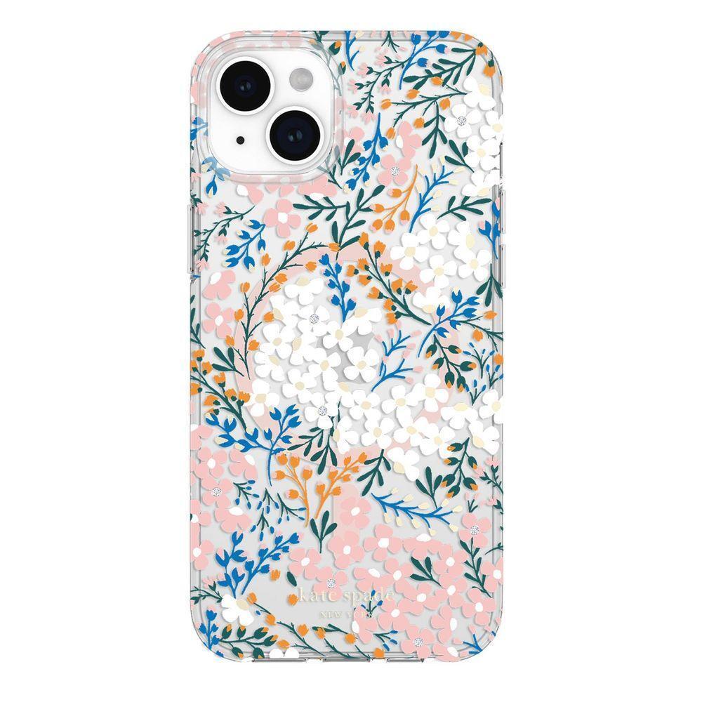 Kate Spade New York iPhone 14/15 Plus Protective Hardshell, Multi Floral/Rose/Pacific Green/Cle